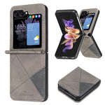 Custodia per telefono antiurto PU + PC con texture rombo, For Galaxy Z Flip8 5G, For Samsung Galaxy Z Flip7 FE / Flip6, For Samsung Galaxy Z Flip7, For Samsung Galaxy Z Flip5