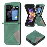 Custodia per telefono antiurto PU + PC con texture rombo, For Galaxy Z Flip8 5G, For Samsung Galaxy Z Flip7 FE / Flip6, For Samsung Galaxy Z Flip7, For Samsung Galaxy Z Flip5