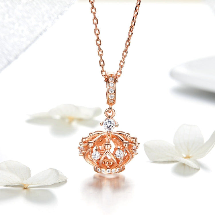 Accessori per collana fai-da-te con corona in oro rosa con ciondolo in argento sterling S925