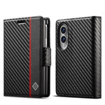 Custodia per telefono in pelle LC.IMEEKE in fibra di carbonio, For Galaxy Z Fold8 5G, For Galaxy Z Fold8 Ultra 5G, For Galaxy Z Flip8 5G, For Samsung Galaxy Z Flip6 / Flip7 FE, For Samsung Galaxy Z Fold7 5G, For Samsung Galaxy Z Flip7 5G               ...