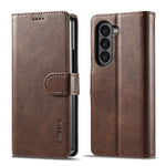 Custodia per telefono in pelle texture vitello LC.IMEEKE, For Samsung Galaxy Z Fold7 5G, For Samsung Galaxy Z Flip7 5G, For Samsung Galaxy Z Fold6 5G