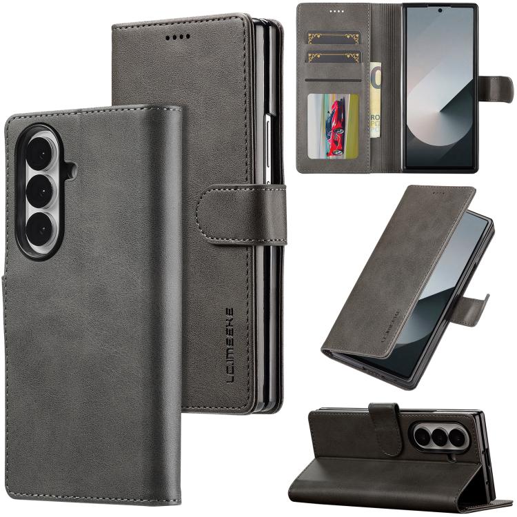 Custodia per telefono in pelle texture vitello LC.IMEEKE, For Samsung Galaxy Z Fold7 5G, For Samsung Galaxy Z Flip7 5G, For Samsung Galaxy Z Fold6 5G