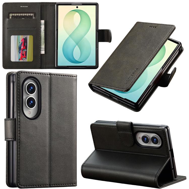Custodia per telefono in pelle texture vitello LC.IMEEKE, For Galaxy Z Fold8 5G, For Galaxy Z Fold8 Ultra 5G, For Galaxy Z Flip8 5G, For Samsung Galaxy Z Flip6 / Flip7 FE