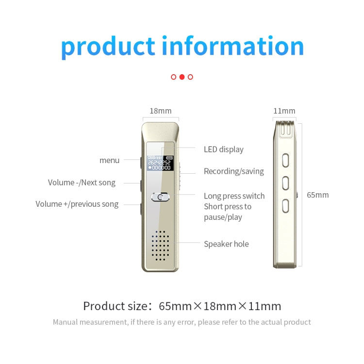 Mini registratore vocale portatile JNN Q7 con schermo OLED