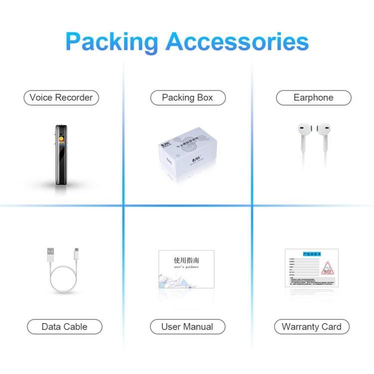 Penna portatile per registrazione vocale a forma di bastone con schermo a colori HD JNN Q33, 4GB, 8GB, 16GB, 32GB