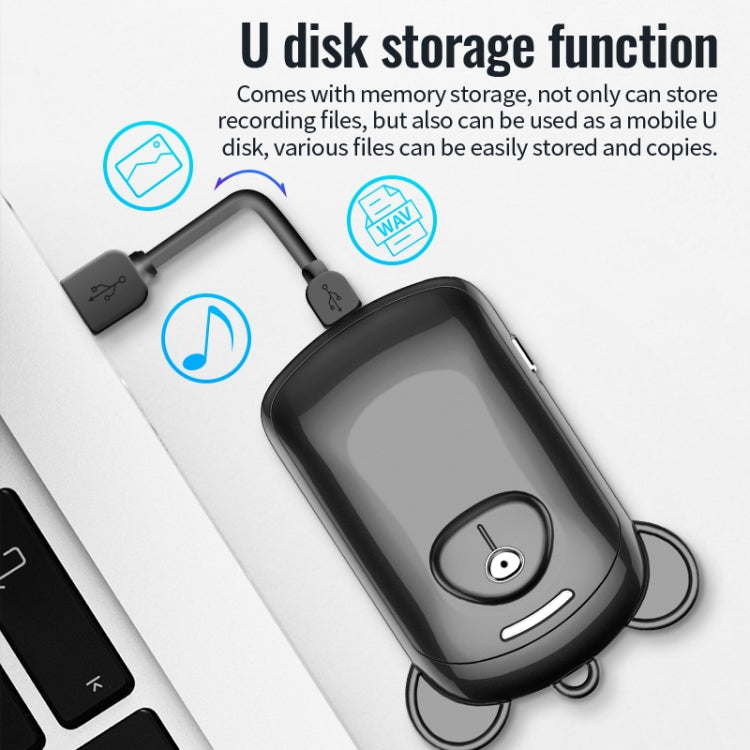 Registratore vocale JNN Q6 Bear con cancellazione rumore 32GB