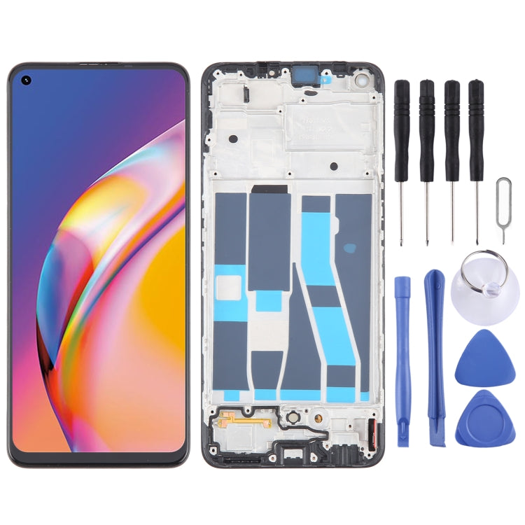 Digitalizzatore schermo LCD AMOLED originale assemblaggio completo con cornice, For OPPO F19 Pro
