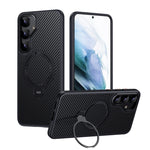 Custodia per telefono in fibra di carbonio con supporto MagSafe a doppio anello, For Samsung Galaxy S26+ 5G, For Samsung Galaxy S26 Ultra 5G, For Samsung Galaxy S26 5G, For Samsung Galaxy S25 5G, For Samsung Galaxy S25+ 5G, For Samsung Galaxy S25 Ultra...