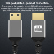 Cavo intrecciato per trasmissione video da HDTV a Mini HDTV 4K UHD, 0.3m, 1m, 1.5m, 2m, 3m, 5m