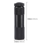 Mini torcia con rilevamento dei raggi ultravioletti da 395 nm a 9 LED, 9 LEDs UV-ray