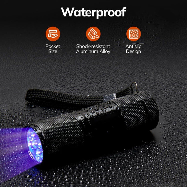 Mini torcia con rilevamento dei raggi ultravioletti da 395 nm a 9 LED, 9 LEDs UV-ray