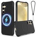Custodia per telefono in silicone liquido magnetico MagSafe Wave Texture, For Samsung Galaxy S25+ 5G, For Samsung Galaxy S25 Ultra 5G, For Samsung Galaxy S24 FE 5G, For Samsung Galaxy S24 Ultra 5G