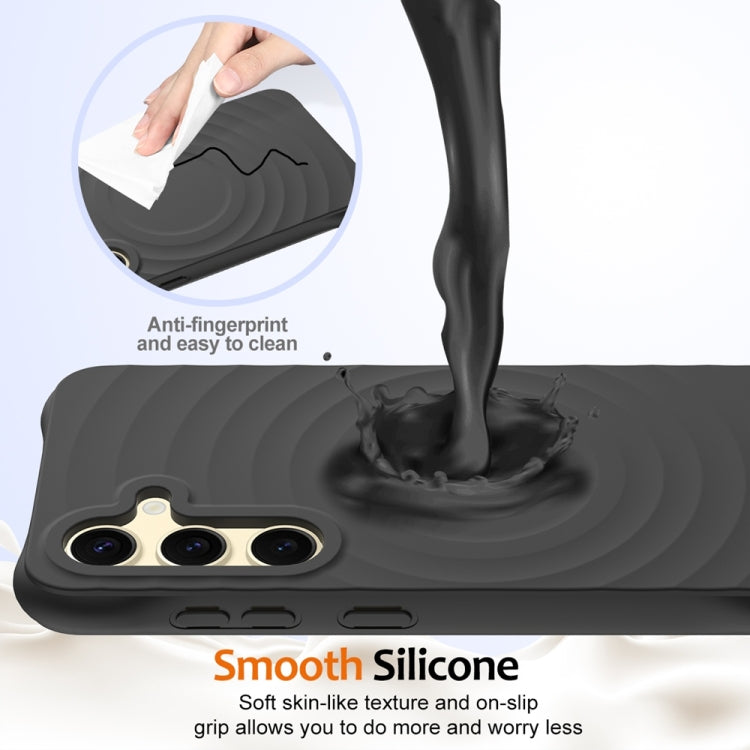 Custodia per telefono in silicone liquido magnetico MagSafe Wave Texture, For Samsung Galaxy S25+ 5G, For Samsung Galaxy S25 Ultra 5G, For Samsung Galaxy S24 FE 5G, For Samsung Galaxy S24 Ultra 5G