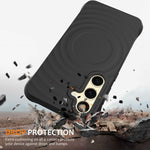 Custodia per telefono in silicone liquido magnetico MagSafe Wave Texture, For Samsung Galaxy S25+ 5G, For Samsung Galaxy S25 Ultra 5G, For Samsung Galaxy S24 FE 5G, For Samsung Galaxy S24 Ultra 5G