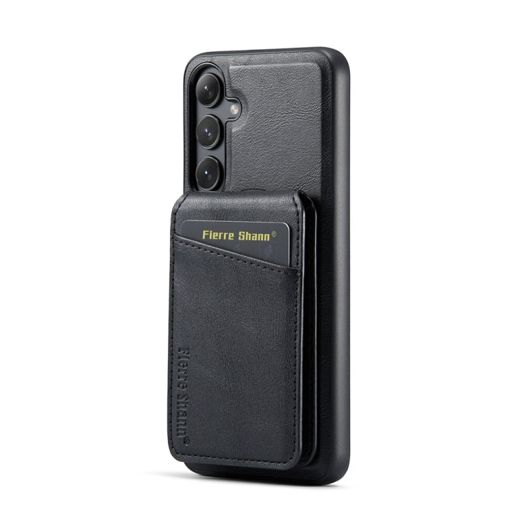 Custodia per telefono con porta carte magnetica in pelle di mucca Fierre Shann Oil Wax, For Samsung Galaxy S24+ 5G, For Samsung Galaxy S23 FE 5G, For Samsung Galaxy S23 Ultra 5G, For Samsung Galaxy S22 Ultra 5G