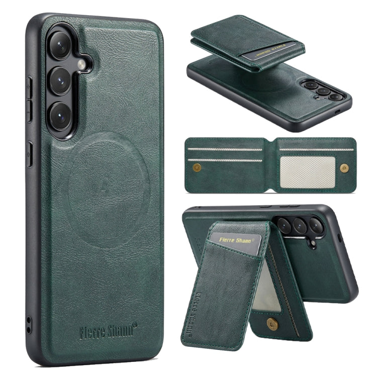 Custodia per telefono con porta carte magnetica in pelle di mucca Fierre Shann Oil Wax, For Samsung Galaxy S24+ 5G, For Samsung Galaxy S23 FE 5G, For Samsung Galaxy S23 Ultra 5G, For Samsung Galaxy S22 Ultra 5G
