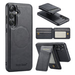 Custodia per telefono con porta carte magnetica in pelle di mucca Fierre Shann Oil Wax, For Samsung Galaxy S24+ 5G, For Samsung Galaxy S23 FE 5G, For Samsung Galaxy S23 Ultra 5G, For Samsung Galaxy S22 Ultra 5G