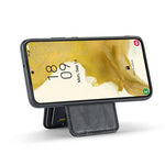 Custodia per telefono con porta carte magnetica in pelle di mucca Fierre Shann Oil Wax, For Samsung Galaxy S22+ 5G, For Samsung Galaxy S22 5G