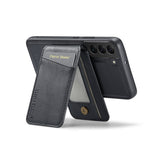 Custodia per telefono con porta carte magnetica in pelle di mucca Fierre Shann Oil Wax, For Samsung Galaxy S22+ 5G, For Samsung Galaxy S22 5G