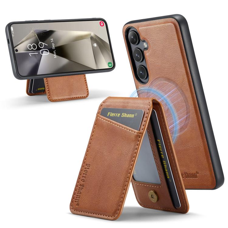 Custodia con porta carte magnetica in pelle per Samsung Galaxy S25+ 5G