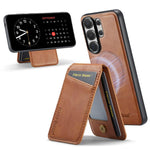 Custodia per telefono con porta carte magnetica in pelle di mucca Fierre Shann Oil Wax, For Samsung Galaxy S26+ 5G, For Samsung Galaxy S26 Ultra 5G, For Samsung Galaxy S26 5G, For Samsung Galaxy S25 5G