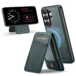 Custodia per telefono con porta carte magnetica in pelle di mucca Fierre Shann Oil Wax, For Samsung Galaxy S26+ 5G, For Samsung Galaxy S26 Ultra 5G, For Samsung Galaxy S26 5G, For Samsung Galaxy S25 5G