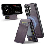 Custodia per telefono con porta carte magnetica in pelle di mucca Fierre Shann Oil Wax, For Samsung Galaxy S26+ 5G, For Samsung Galaxy S26 Ultra 5G, For Samsung Galaxy S26 5G, For Samsung Galaxy S25 5G