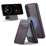 Custodia per telefono con porta carte magnetica in pelle di mucca Fierre Shann Oil Wax, For Samsung Galaxy S26+ 5G, For Samsung Galaxy S26 Ultra 5G, For Samsung Galaxy S26 5G, For Samsung Galaxy S25 5G
