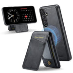 Custodia per telefono con porta carte magnetica in pelle di mucca Fierre Shann Oil Wax, For Samsung Galaxy S26+ 5G, For Samsung Galaxy S26 Ultra 5G, For Samsung Galaxy S26 5G, For Samsung Galaxy S25 5G