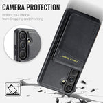 Custodia per telefono con porta carte magnetica in pelle di mucca Fierre Shann Oil Wax, For Samsung Galaxy S26+ 5G, For Samsung Galaxy S26 Ultra 5G, For Samsung Galaxy S26 5G, For Samsung Galaxy S25 5G