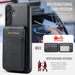 Custodia per telefono con porta carte magnetica in pelle di mucca Fierre Shann Oil Wax, For Samsung Galaxy S26+ 5G, For Samsung Galaxy S26 Ultra 5G, For Samsung Galaxy S26 5G, For Samsung Galaxy S25 5G