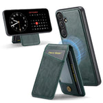 Custodia per telefono con porta carte magnetica in pelle di mucca Fierre Shann Oil Wax, For Samsung Galaxy S26+ 5G, For Samsung Galaxy S26 Ultra 5G, For Samsung Galaxy S26 5G, For Samsung Galaxy S25 5G