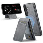 Custodia per telefono con porta carte magnetica in pelle di mucca Fierre Shann Oil Wax, For Samsung Galaxy S26+ 5G, For Samsung Galaxy S26 Ultra 5G, For Samsung Galaxy S26 5G, For Samsung Galaxy S25 5G