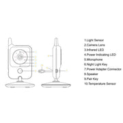 VB607 Telecamera per la cura del baby monitor con schermo LCD da 3,2 pollici, EU Plug, US Plug