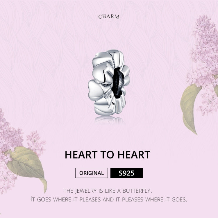 Accessori per collana braccialetto fai-da-te con perline a forma di cuore in argento sterling S925