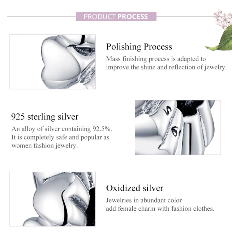 Accessori per collana braccialetto fai-da-te con perline a forma di cuore in argento sterling S925