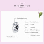 Accessori per collana braccialetto fai-da-te con perline a forma di cuore in argento sterling S925