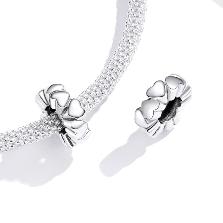 Accessori per collana braccialetto fai-da-te con perline a forma di cuore in argento sterling S925