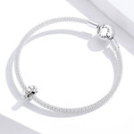 Accessori per collana braccialetto fai-da-te con perline a forma di cuore in argento sterling S925
