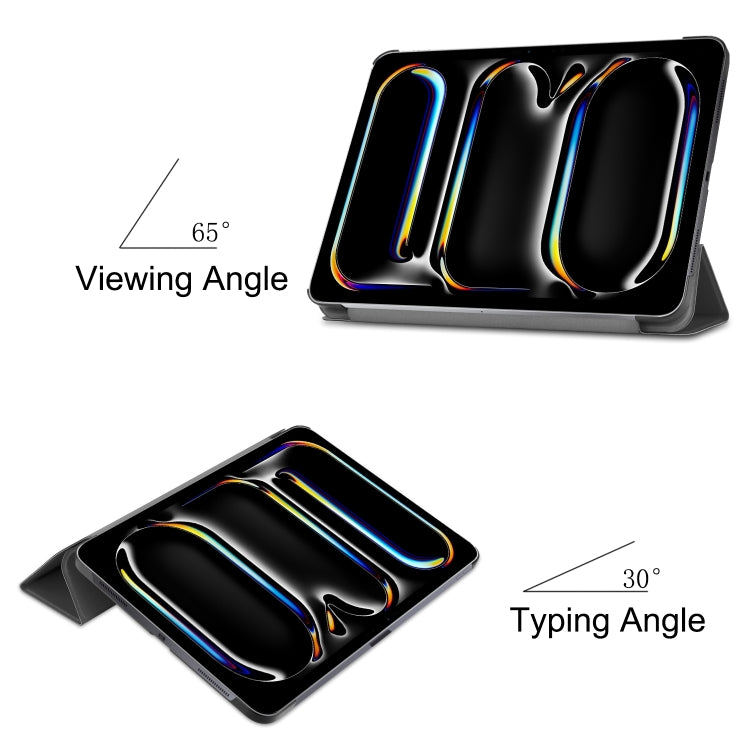 Custodia per tablet in pelle intelligente Custer Pure Color con supporto a 3 pieghe, For iPad Pro 11 2025 / 2024