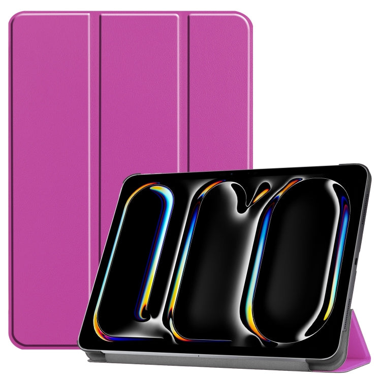 Custodia per tablet in pelle intelligente Custer Pure Color con supporto a 3 pieghe, For iPad Pro 11 2025 / 2024
