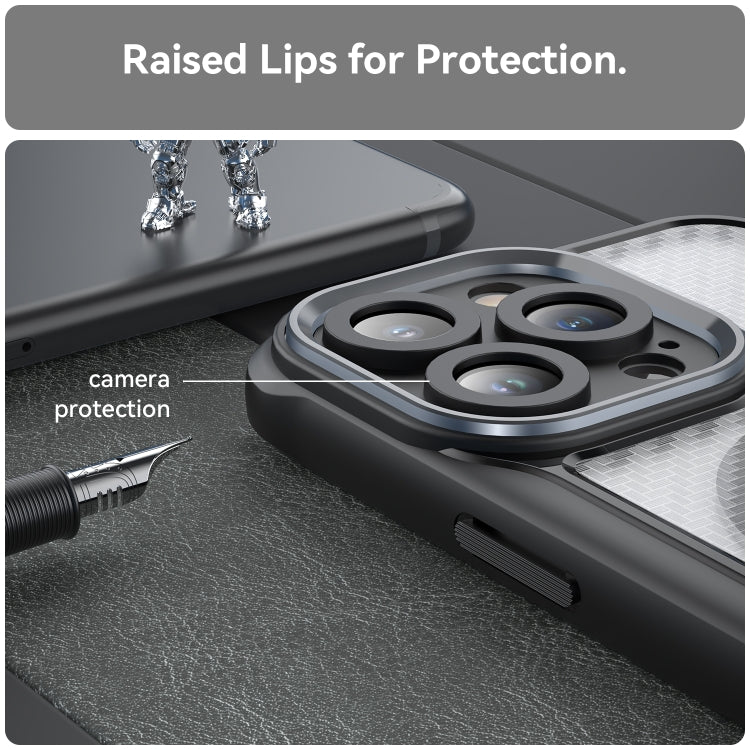 Custodia per telefono traslucida MagSafe con struttura in fibra di carbonio, For iPhone 15 Pro, For iPhone 15 Plus / 14 Plus, For iPhone 15, For iPhone 14, For iPhone 14 Pro, For iPhone 14 Pro Max