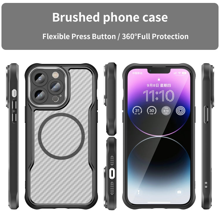 Custodia per telefono traslucida MagSafe con struttura in fibra di carbonio, For iPhone 13 Pro Max, For iPhone 13 Pro, For iPhone 13, For iPhone 12, For iPhone 12 Pro Max, For iPhone 12 Pro