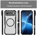 Custodia per telefono traslucida MagSafe con struttura in fibra di carbonio, For  iPhone Air, For iPhone 16 Pro Max, For iPhone 16 Pro, For iPhone 16 Plus, For iPhone 16, For iPhone 15 Pro Max