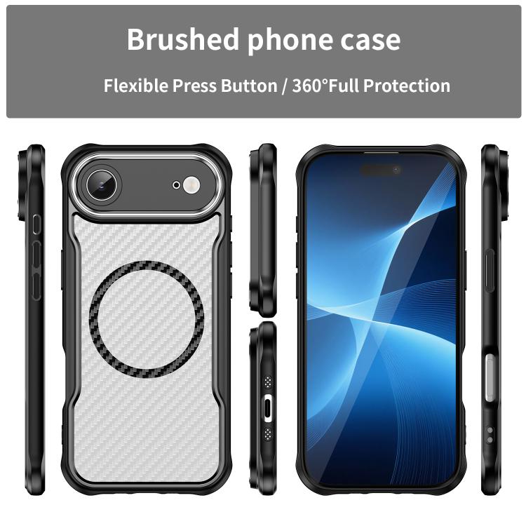 Custodia per telefono traslucida MagSafe con struttura in fibra di carbonio, For  iPhone Air, For iPhone 16 Pro Max, For iPhone 16 Pro, For iPhone 16 Plus, For iPhone 16, For iPhone 15 Pro Max