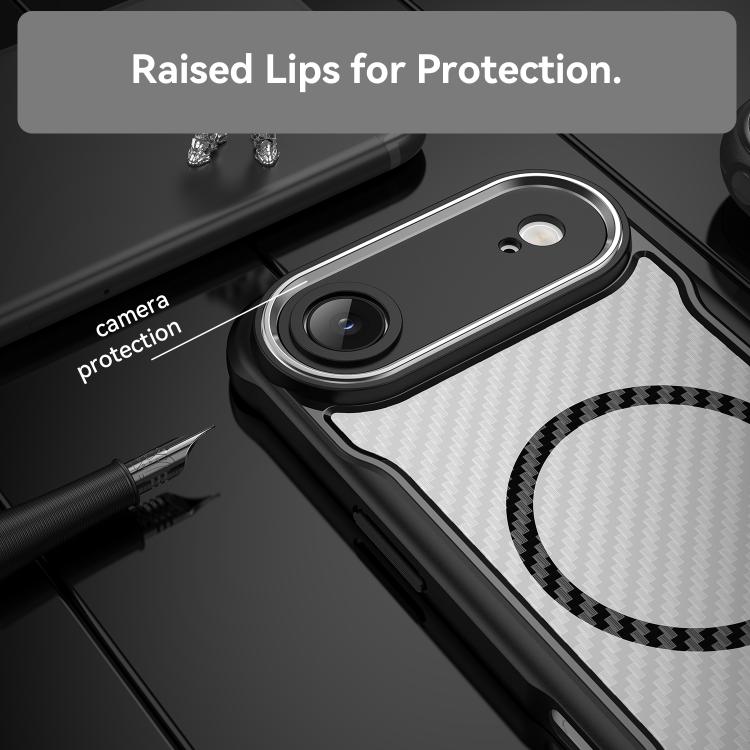 Custodia per telefono traslucida MagSafe con struttura in fibra di carbonio, For  iPhone Air, For iPhone 16 Pro Max, For iPhone 16 Pro, For iPhone 16 Plus, For iPhone 16, For iPhone 15 Pro Max