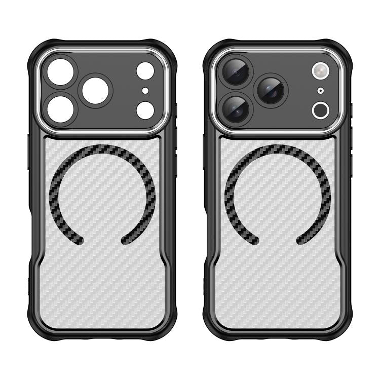 Custodia per telefono traslucida MagSafe con struttura in fibra di carbonio, For iPhone 18 Pro, For iPhone 18 Pro Max, For iPhone 17e / 16e, For iPhone 17 Pro Max, For iPhone 17 Pro, For iPhone 17