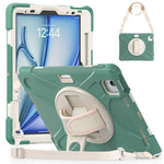 Custodia per tablet PC ibrida in silicone con impugnatura girevole, For iPad Air 13 2026 / 2025 / 2024, For iPad Air 11 2026 / 2025 / 2024, For iPad Pro 13 2025 / 2024