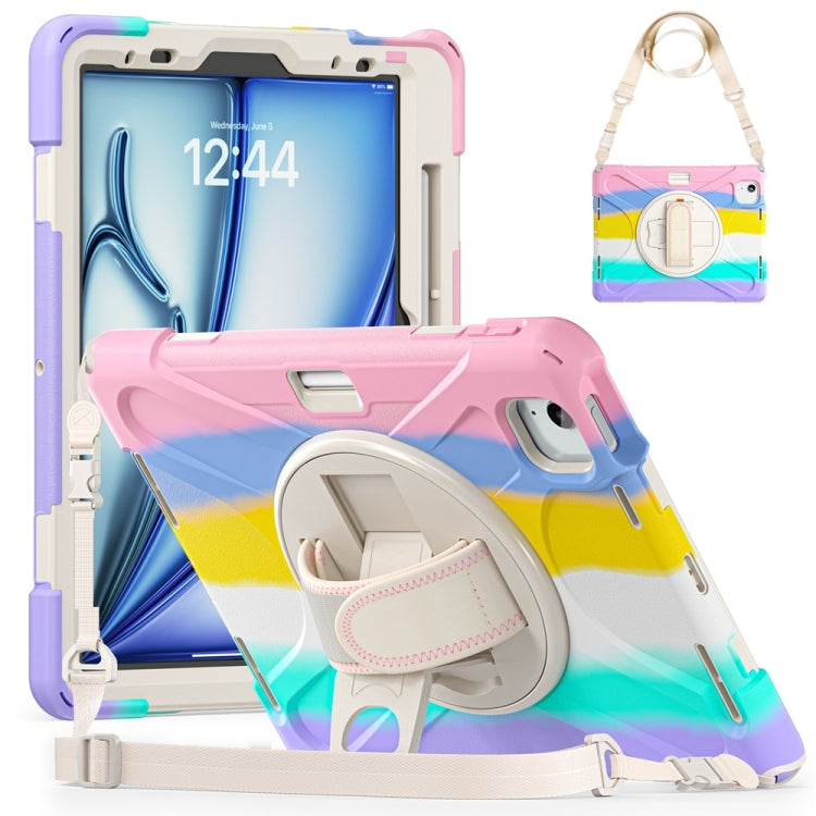 Custodia per tablet PC ibrida in silicone con impugnatura girevole, For iPad Air 13 2026 / 2025 / 2024, For iPad Air 11 2026 / 2025 / 2024, For iPad Pro 13 2025 / 2024
