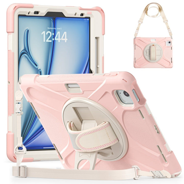 Custodia per tablet PC ibrida in silicone con impugnatura girevole, For iPad Air 13 2026 / 2025 / 2024, For iPad Air 11 2026 / 2025 / 2024, For iPad Pro 13 2025 / 2024
